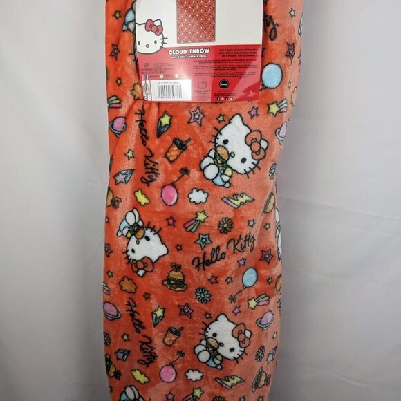 Sanrio Hello Kitty Orange Throw Blanket - Picture 4 of 5
